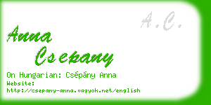 anna csepany business card